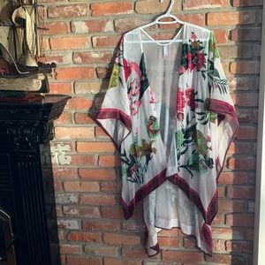 Stunning sheer & Velvet Anthropologie Shawl